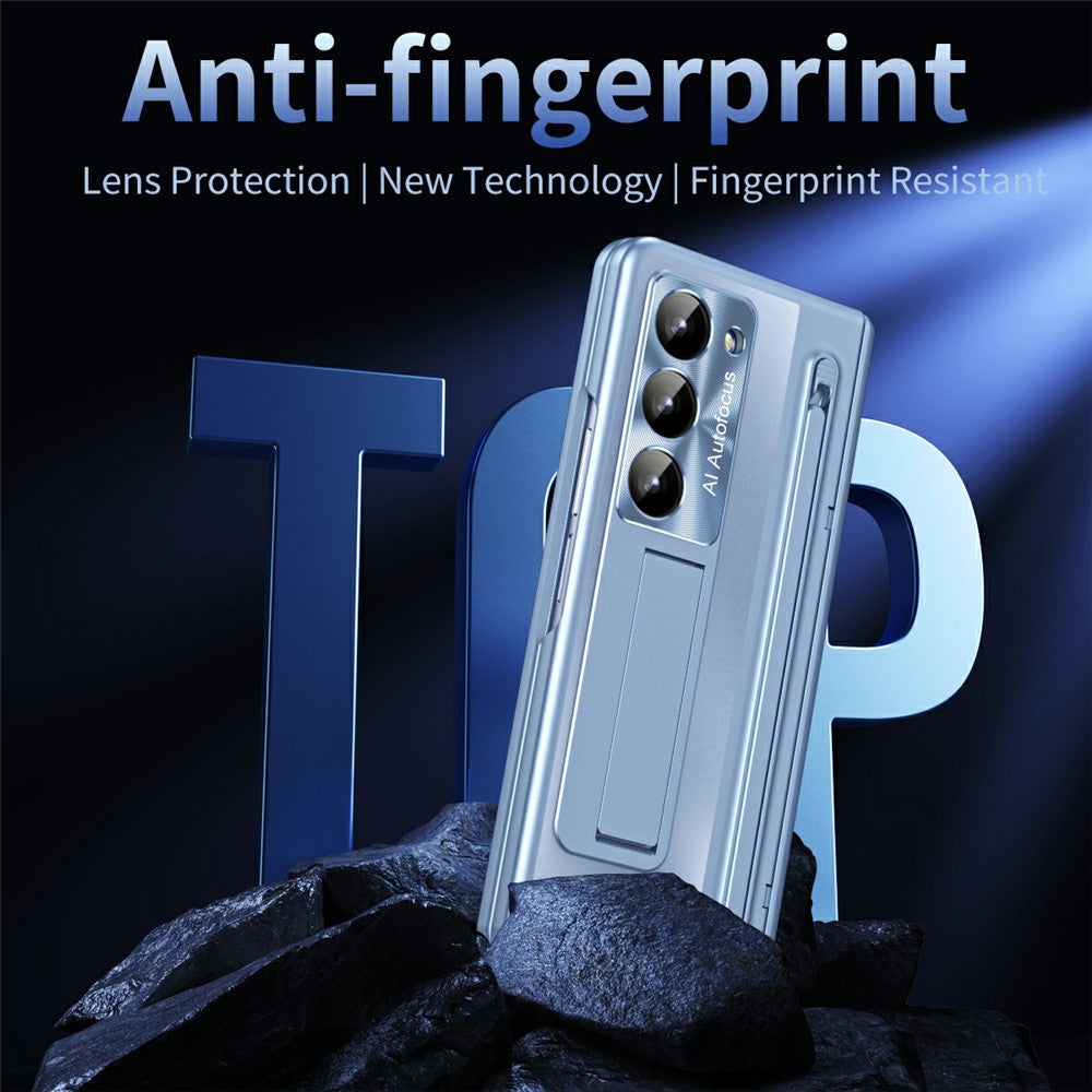 Til Samsung Galaxy Z Fold Special Cover Kickstand Hængsel PC Telefon Cover med Hærdet Glas Film, Stylus