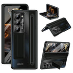Til Samsung Galaxy Z Fold Special Cover Kickstand Hængsel PC Telefon Cover med Hærdet Glas Film, Stylus