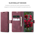 CASEME 013 Series For Samsung Galaxy S25 Ultra Case Card Holder Stand Leather Phone Cover