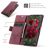 CASEME 013 Series For Samsung Galaxy S25 Ultra Case Card Holder Stand Leather Phone Cover
