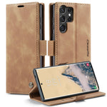 CASEME 013 Series For Samsung Galaxy S25 Ultra Case Card Holder Stand Leather Phone Cover