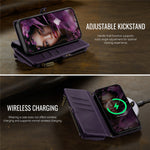 CASEME For iPhone 14 Pro Case C39 RFID Blocking Zipper Wallet Stand Leather Cover with Strap
