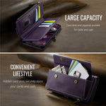 CASEME For iPhone 14 Pro Case C39 RFID Blocking Zipper Wallet Stand Leather Cover with Strap