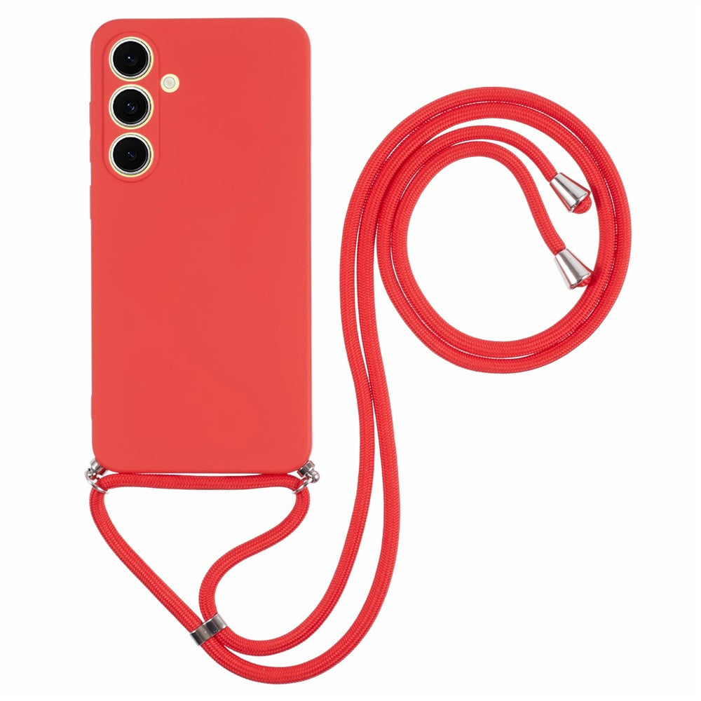 For Samsung Galaxy S24 FE Crossbody Case Flexible TPU Fiber Lining Anti-Shock Phone Cover