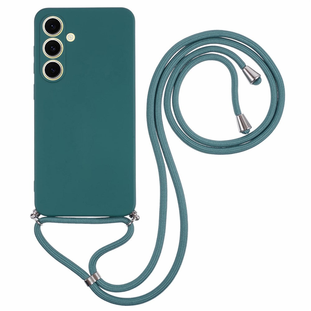 For Samsung Galaxy S24 FE Crossbody Case Flexible TPU Fiber Lining Anti-Shock Phone Cover