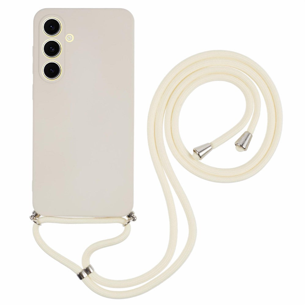 For Samsung Galaxy S24 FE Crossbody Case Flexible TPU Fiber Lining Anti-Shock Phone Cover