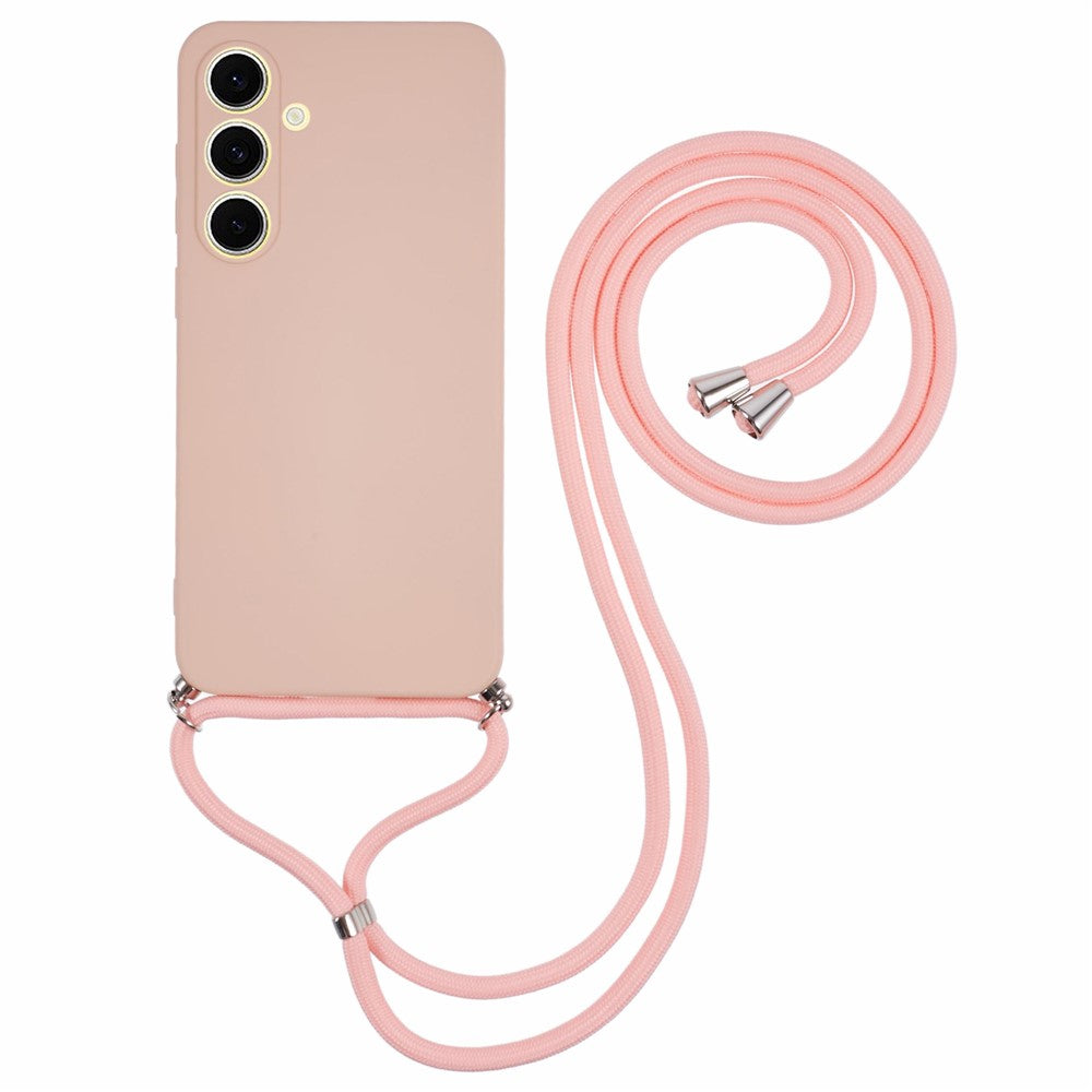 For Samsung Galaxy S24 FE Crossbody Case Flexible TPU Fiber Lining Anti-Shock Phone Cover