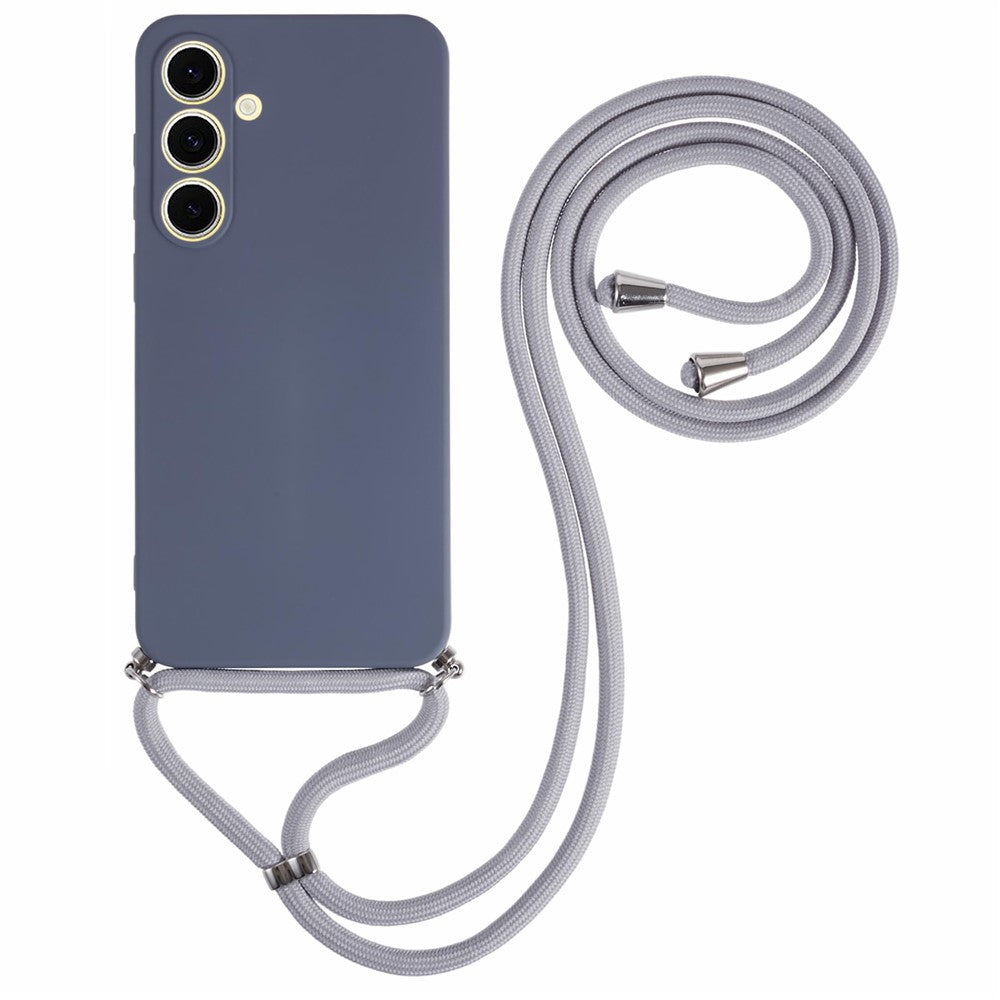For Samsung Galaxy S24 FE Crossbody Case Flexible TPU Fiber Lining Anti-Shock Phone Cover