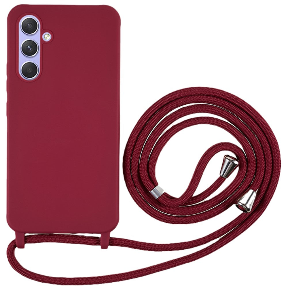 Til Samsung Galaxy A36 5G Etui TPU Blød Stødabsorberende Telefoncover med Justerbar Snor
