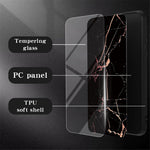 Til Samsung Galaxy A36 5G Cover Marmormønster Hærdet Glas + PC + TPU Beskyttende Telefoncover