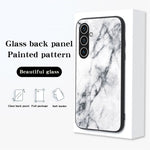Til Samsung Galaxy A36 5G Cover Marmormønster Hærdet Glas + PC + TPU Beskyttende Telefoncover
