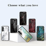 For Samsung Galaxy A56 5G Case Marble Pattern Tempered Glass + PC + TPU Protective Phone Cover