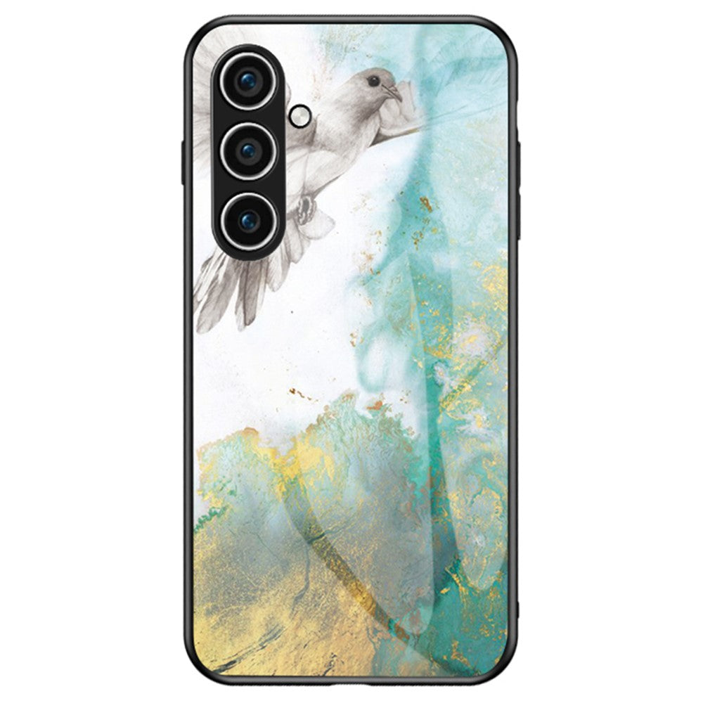 For Samsung Galaxy A56 5G Case Marble Pattern Tempered Glass + PC + TPU Protective Phone Cover
