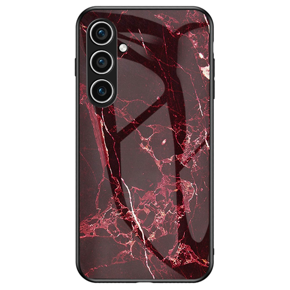 For Samsung Galaxy A56 5G Case Marble Pattern Tempered Glass + PC + TPU Protective Phone Cover