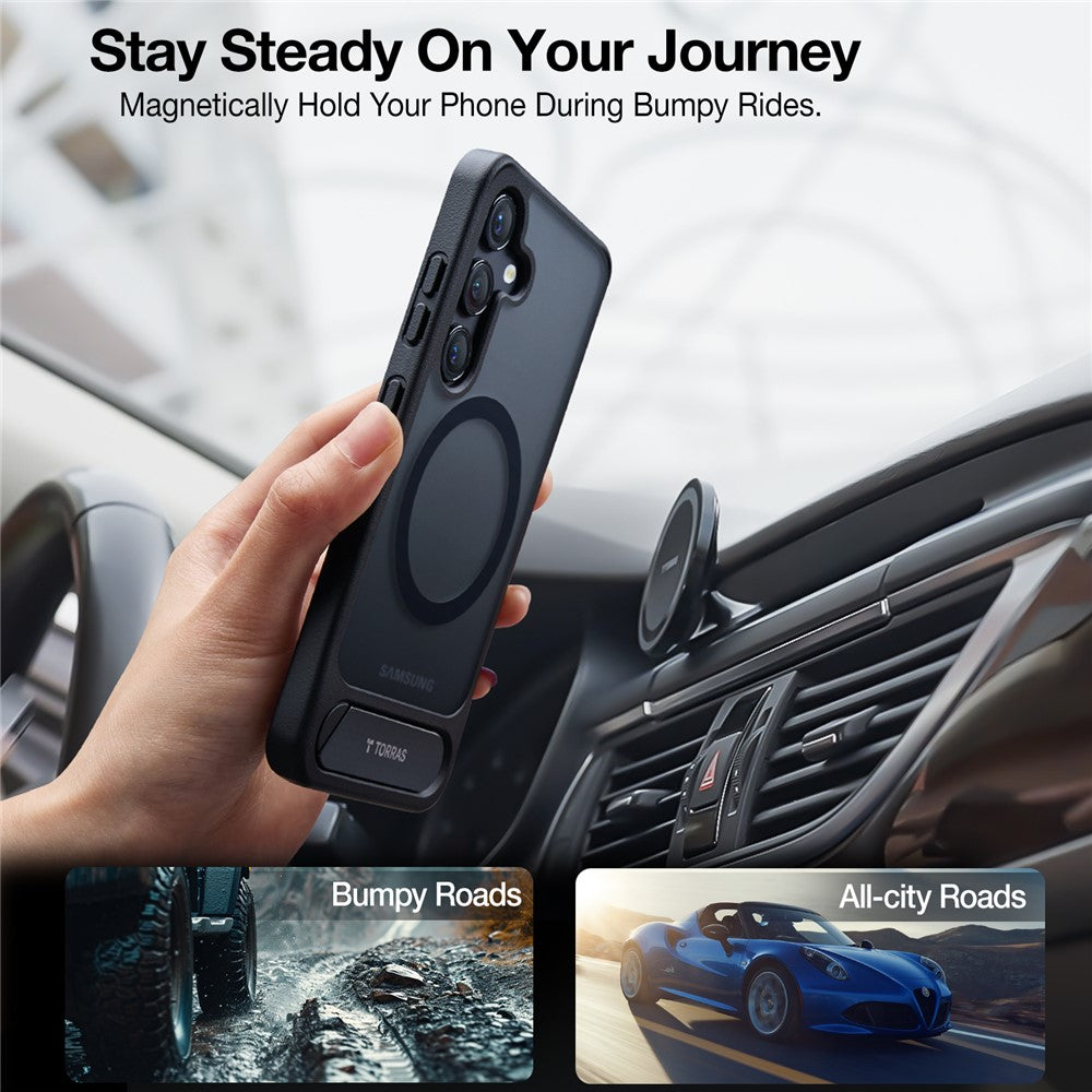 TORRAS Ostand L1 Series For Samsung Galaxy S25+ Magnetic Case Kickstand TPU+PC Phone Cover