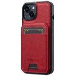 LC.IMEEKE L3 For iPhone 15 Plus Magnetic Case Detachable Card Holder Leather+TPU Mobile Cover