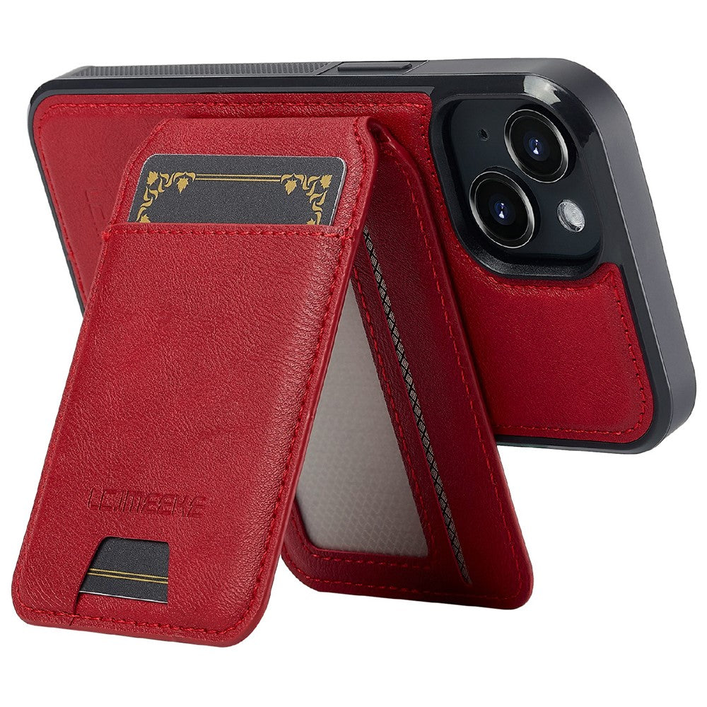 LC.IMEEKE L3 For iPhone 15 Plus Magnetic Case Detachable Card Holder Leather+TPU Mobile Cover