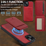 LC.IMEEKE L3 For iPhone 15 Plus Magnetic Case Detachable Card Holder Leather+TPU Mobile Cover