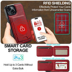 LC.IMEEKE L3 For iPhone 15 Plus Magnetic Case Detachable Card Holder Leather+TPU Mobile Cover