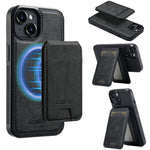 LC.IMEEKE L3 For iPhone 15 Plus Magnetic Case Detachable Card Holder Leather+TPU Mobile Cover