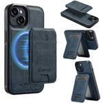 LC.IMEEKE L3 For iPhone 15 Plus Magnetic Case Detachable Card Holder Leather+TPU Mobile Cover