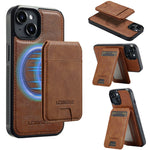 LC.IMEEKE L3 For iPhone 15 Plus Magnetic Case Detachable Card Holder Leather+TPU Mobile Cover