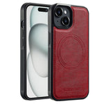 LC.IMEEKE For iPhone 15 Plus Magnetic Case Compatible with MagSafe Leather+TPU Back Cover