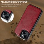 LC.IMEEKE For iPhone 15 Plus Magnetic Case Compatible with MagSafe Leather+TPU Back Cover