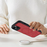 LC.IMEEKE For iPhone 15 Plus Magnetic Case Compatible with MagSafe Leather+TPU Back Cover