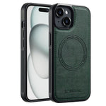 LC.IMEEKE For iPhone 15 Plus Magnetic Case Compatible with MagSafe Leather+TPU Back Cover