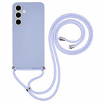 For Samsung Galaxy S25 Crossbody Case Flexible TPU Fiber Lining Anti-Shock Phone Cover