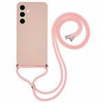For Samsung Galaxy S25 Crossbody Case Flexible TPU Fiber Lining Anti-Shock Phone Cover