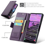 CASEME 023 For Samsung Galaxy S25 Ultra Leather Case RFID Blocking 3 Card Slot Mobile Cover