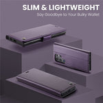CASEME 023 For Samsung Galaxy S25 Ultra Leather Case RFID Blocking 3 Card Slot Mobile Cover
