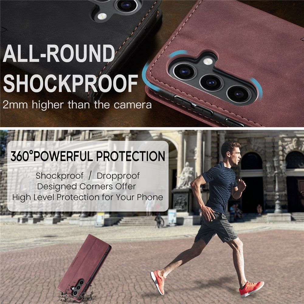 CASEME til Samsung Galaxy S25+-cover i 013-serien med kortholder, stativ og læder