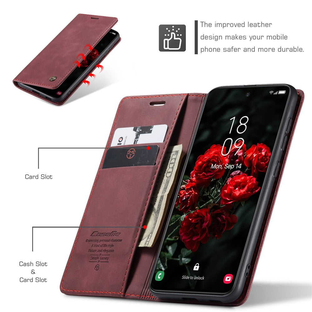 CASEME Til Samsung Galaxy S25+ Etui 013 Series Kortholder Stand Læder Telefoncover