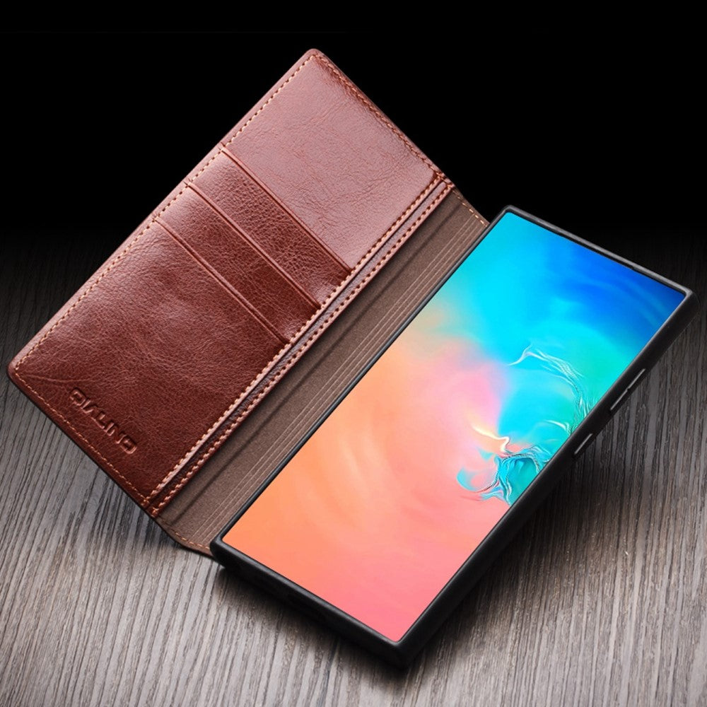 QIALINO For Samsung Galaxy S25 Case Wallet Flip Stand Phone Cover Genuine Cow Leather