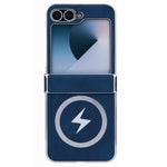 Samsung Galaxy Z Flip7 FE 5G / Z Flip6 5G Magnetiskt fodral Läder+PC+Metall mobilskal