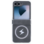 Samsung Galaxy Z Flip7 FE 5G / Z Flip6 5G Magnetiskt fodral Läder+PC+Metall mobilskal