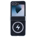 Samsung Galaxy Z Flip7 FE 5G / Z Flip6 5G Magnetiskt fodral Läder+PC+Metall mobilskal