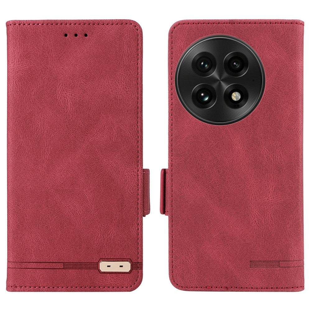 For OnePlus 13 Case Leather Wallet Flip Phone Cover with Hardware Decor