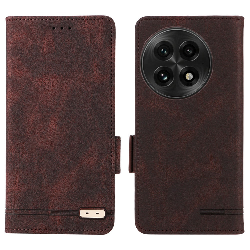 For OnePlus 13 Case Leather Wallet Flip Phone Cover with Hardware Decor