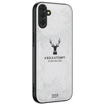 For Samsung Galaxy A56 5G Case Deer Pattern Cloth Texture PU Leather Hybrid Phone Cover