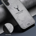For Samsung Galaxy A56 5G Case Deer Pattern Cloth Texture PU Leather Hybrid Phone Cover