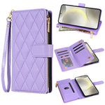 For Samsung Galaxy A16 5G / 4G Case Rhombus Stitching Leather Wallet Phone Cover with Long / Short Strap