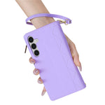 For Samsung Galaxy A16 5G / 4G Case Rhombus Stitching Leather Wallet Phone Cover with Long / Short Strap