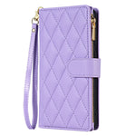 For Samsung Galaxy A16 5G / 4G Case Rhombus Stitching Leather Wallet Phone Cover with Long / Short Strap