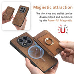 For Xiaomi Redmi Note 14 Pro 5G / Poco X7 5G Magnetic Case Leather Back Cover with Detachable Card Holder Kickstand