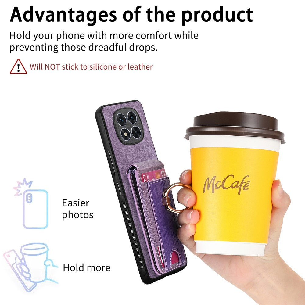 For Xiaomi Redmi Note 14 Pro 5G / Poco X7 5G Magnetic Case Leather Back Cover with Detachable Card Holder Kickstand
