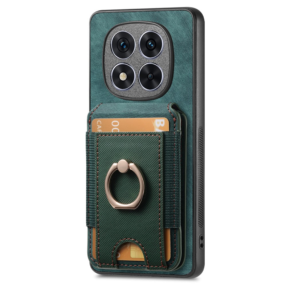 For Xiaomi Redmi Note 14 Pro 5G / Poco X7 5G Magnetic Case Leather Back Cover with Detachable Card Holder Kickstand